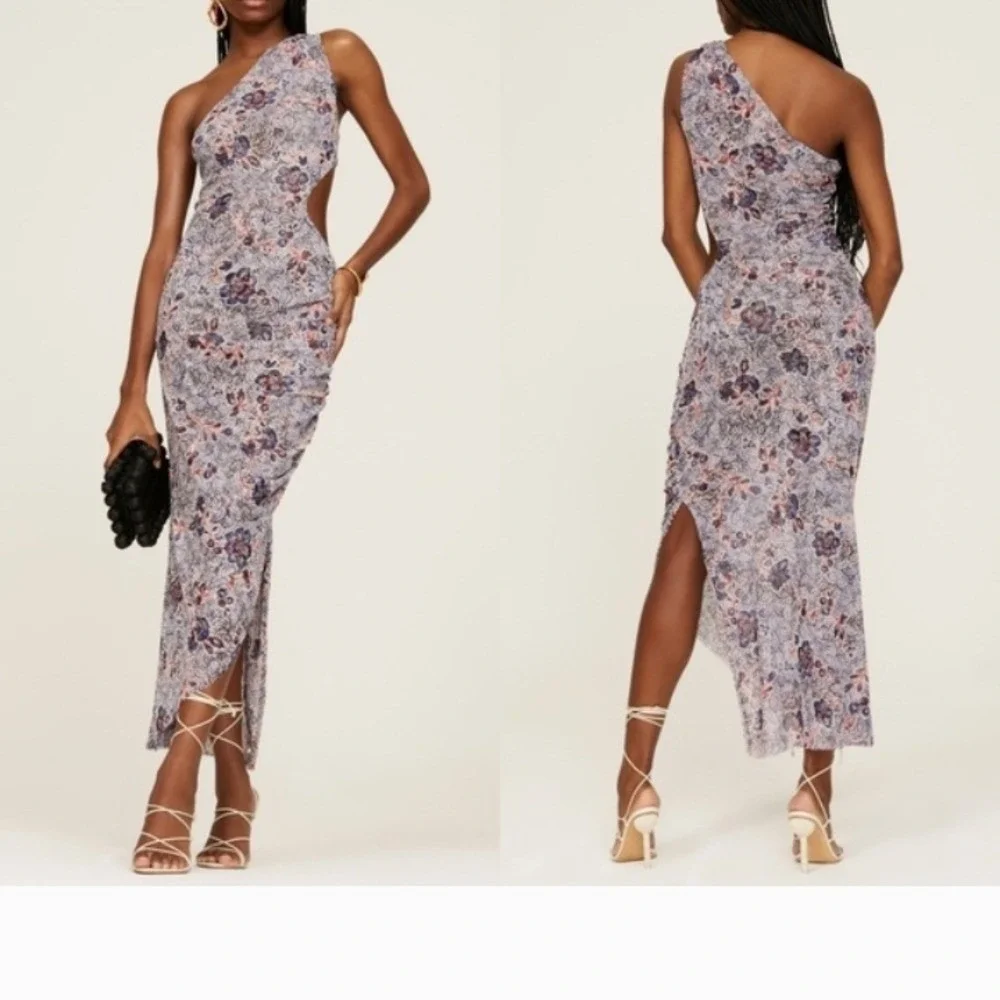 MISA Floral One-Shoulder Dress Retail $350 - Picture 2 of 9